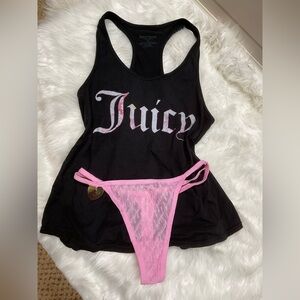 Juicy Couture Black and Pink Logo Tank Set